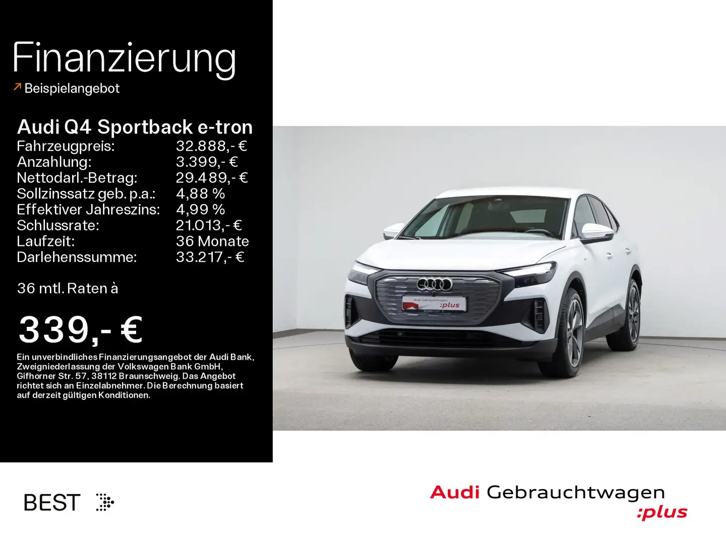 Audi Q4 e-tron Q4 Sportback 40 e-tron Assist*Navi*Standklima Bílá - 1