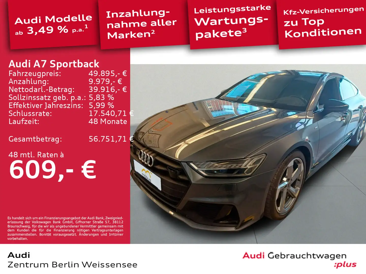 Audi A7 50 TFSI e S-TRO*MATRIX*HUD*PANO*B&O Grau - 1