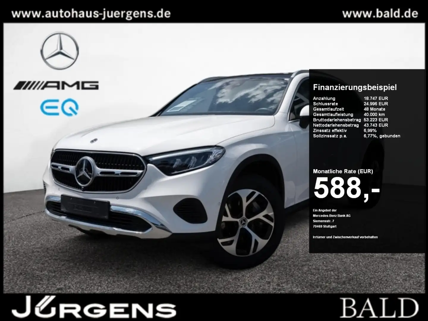 Mercedes-Benz GLC 300 de 4M Avan/EASY-P/Sitzklima/Pano/360/AHK Weiß - 1