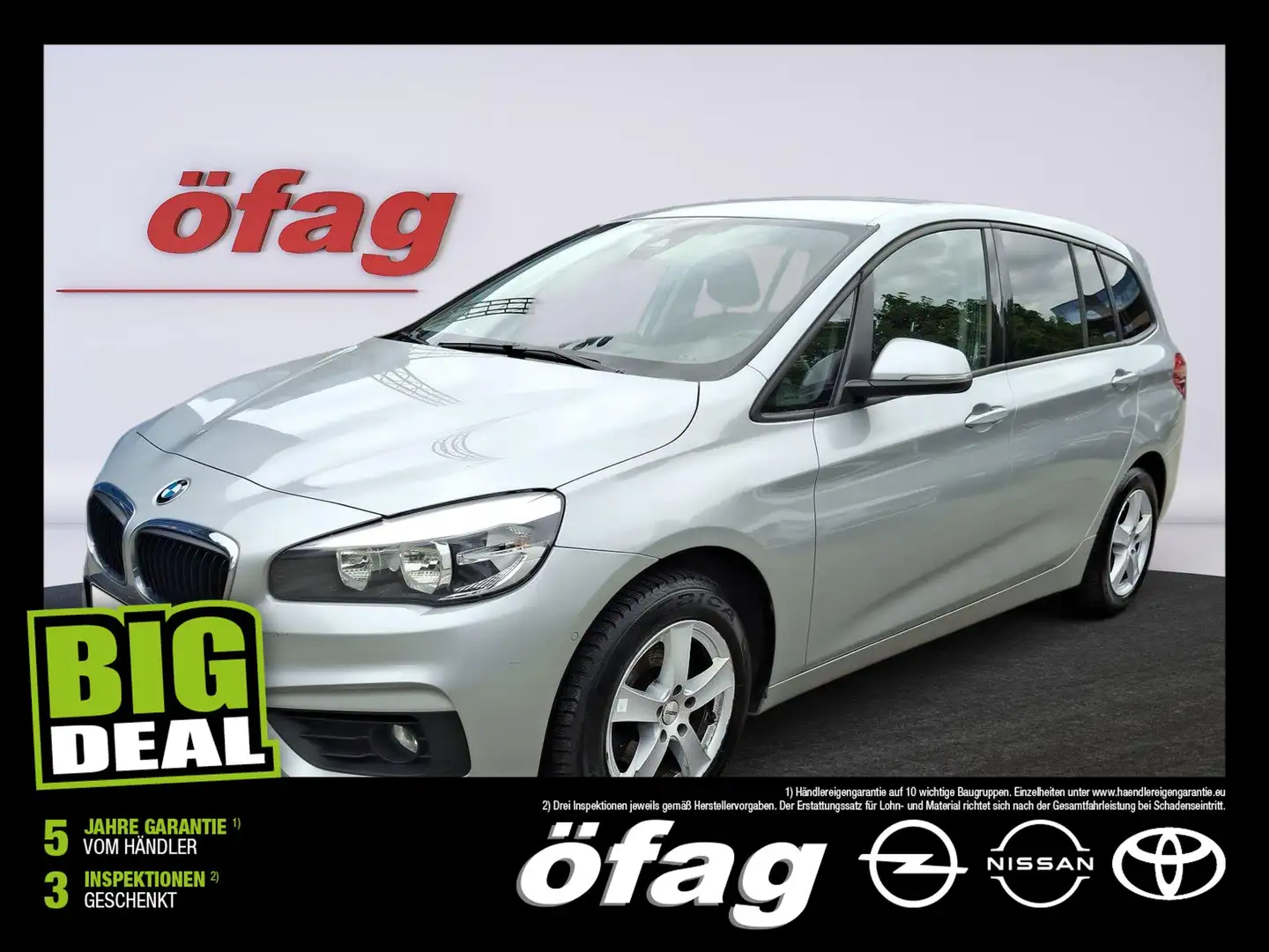 BMW 216 d Gran Tourer Advantage ACC+Navi+SHZ+KlimaA Silber - 1