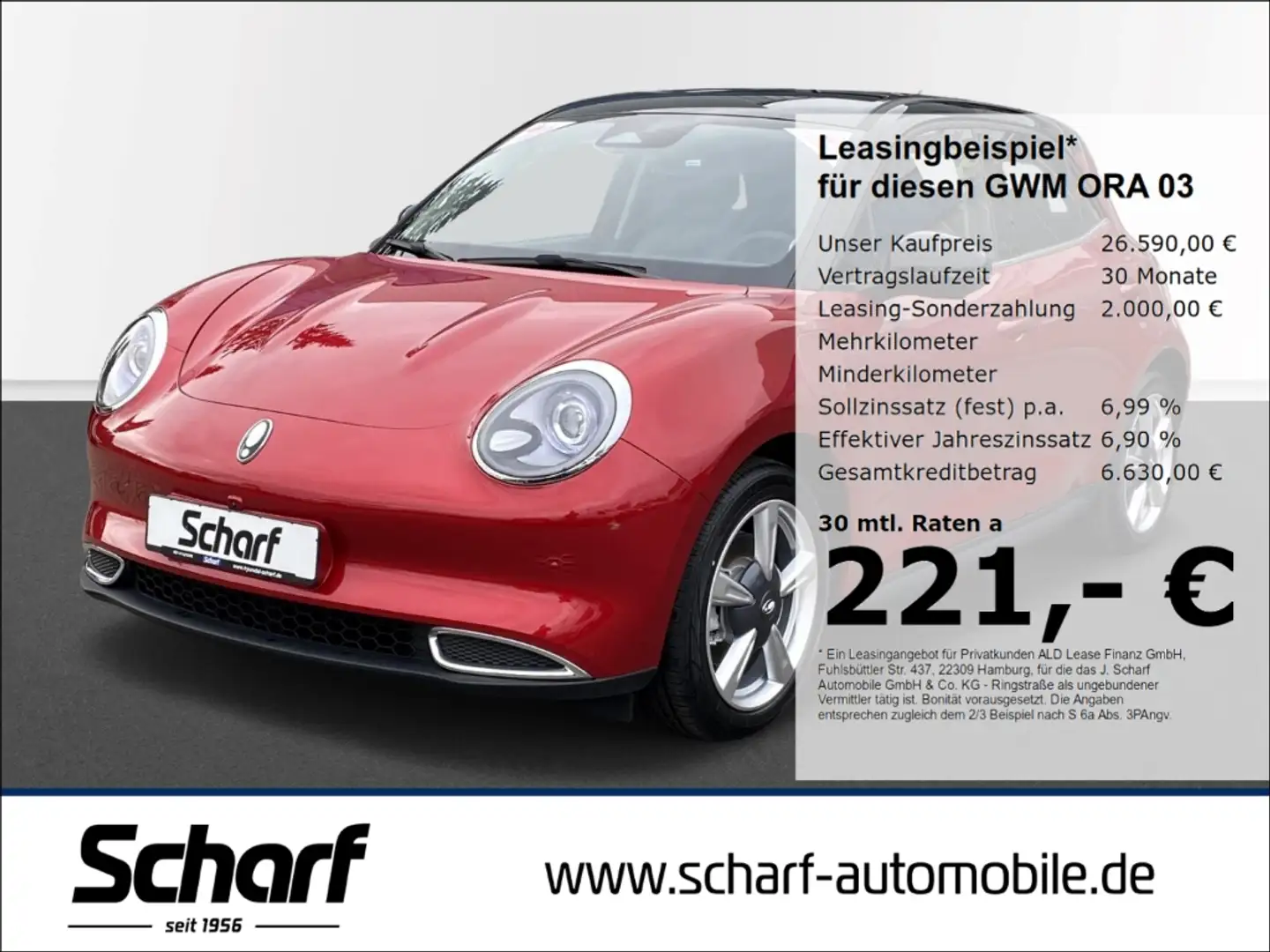 GWM ORA 03 400 Pro mit Wärmepumpe Navi 360 Kamera LED AC/A SH Rood - 1