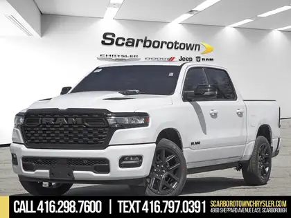 White 2025 RAM 1500 Sport Crew Cab 4WD Pickup Truck 8-Speed Automatic