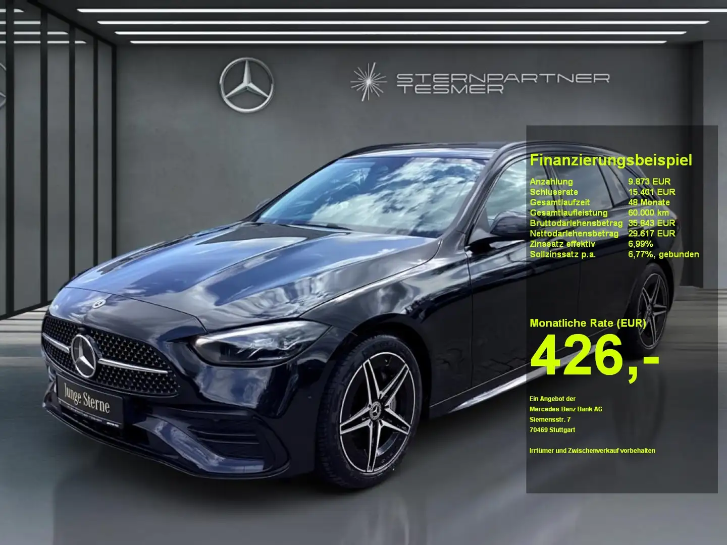 Mercedes-Benz C 200 d T +AMG+Night+MBUX+PANO+KAMERA+AHK+SHZ Negro - 1
