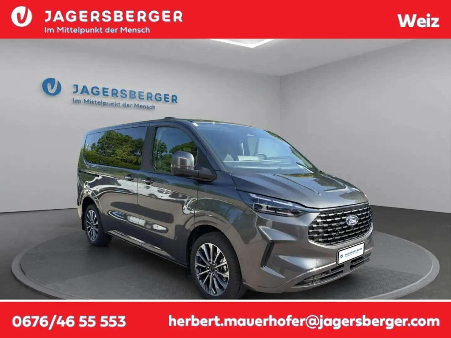 Ford Tourneo Custom Bus 2,0 EcoBlue 320 L1H1 AWD Titani Grijs - 1