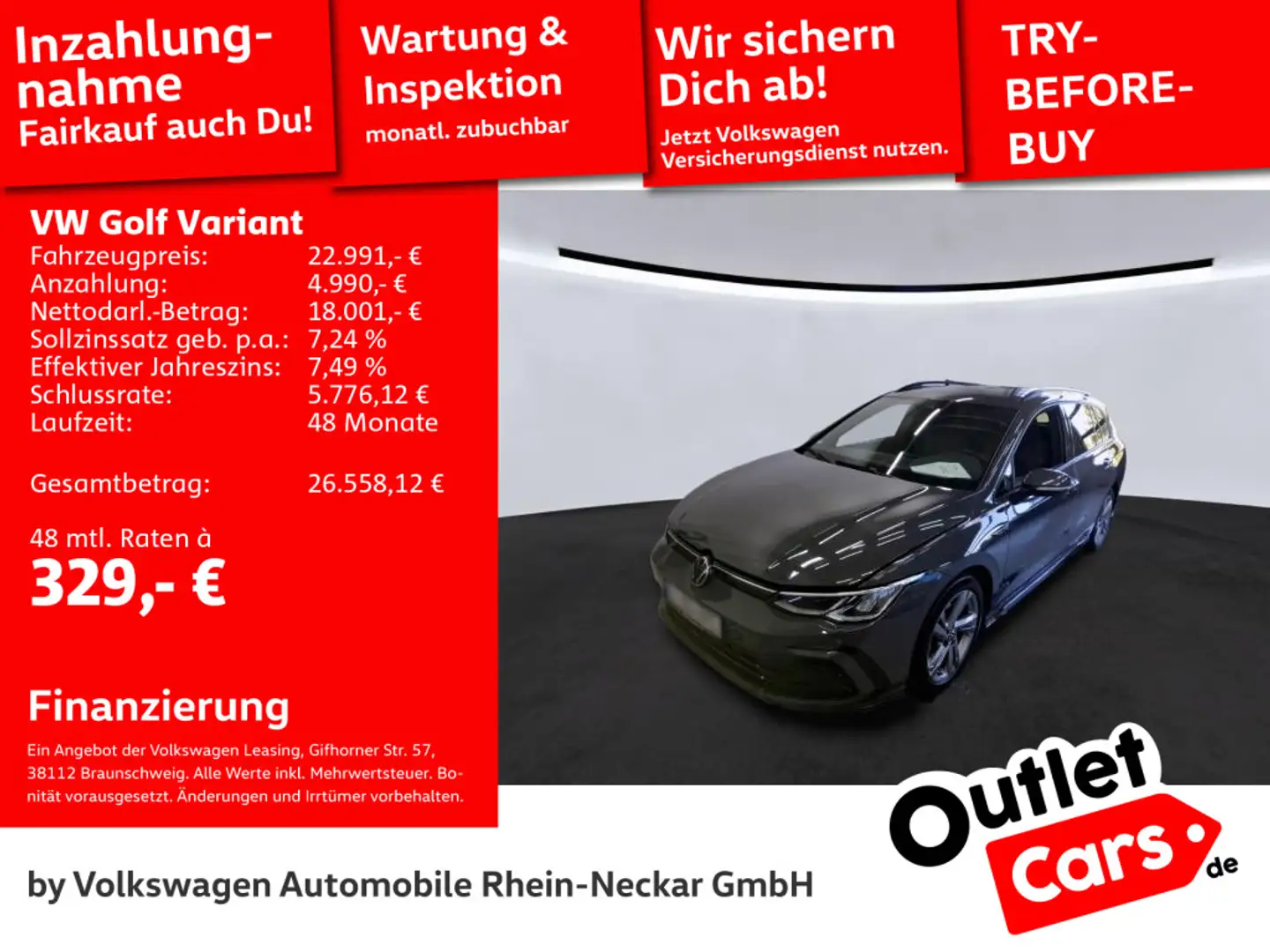 Volkswagen Golf Variant Golf VIII Variant 1.5 TSI R-Line Navi AHK LED uv Grau - 1