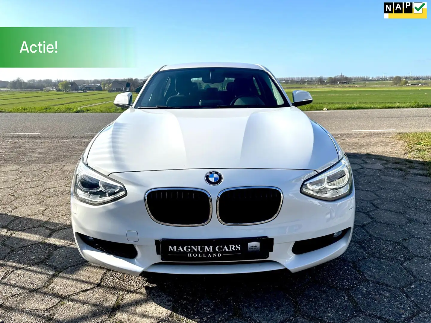 BMW 116 1-serie 116i NAP 5D Airco Xenon Nw APK Navi Scherm Wit - 1