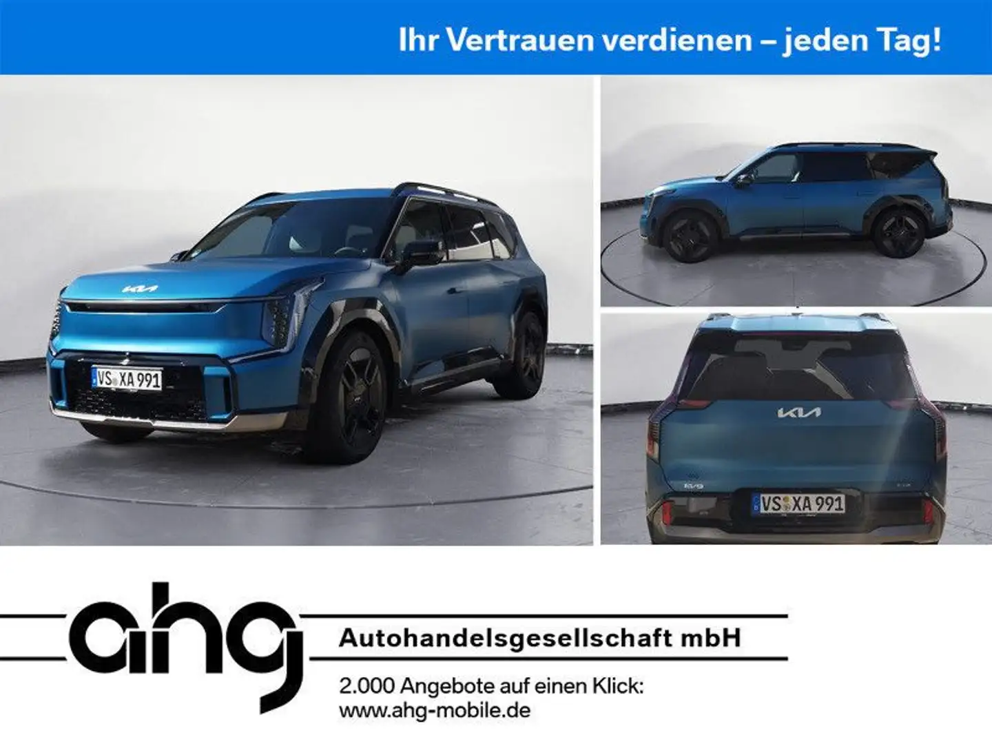 Kia EV9 GT-LINE AWD Matt-Lackierung 6-Sitzer (Relax) Blue - 1