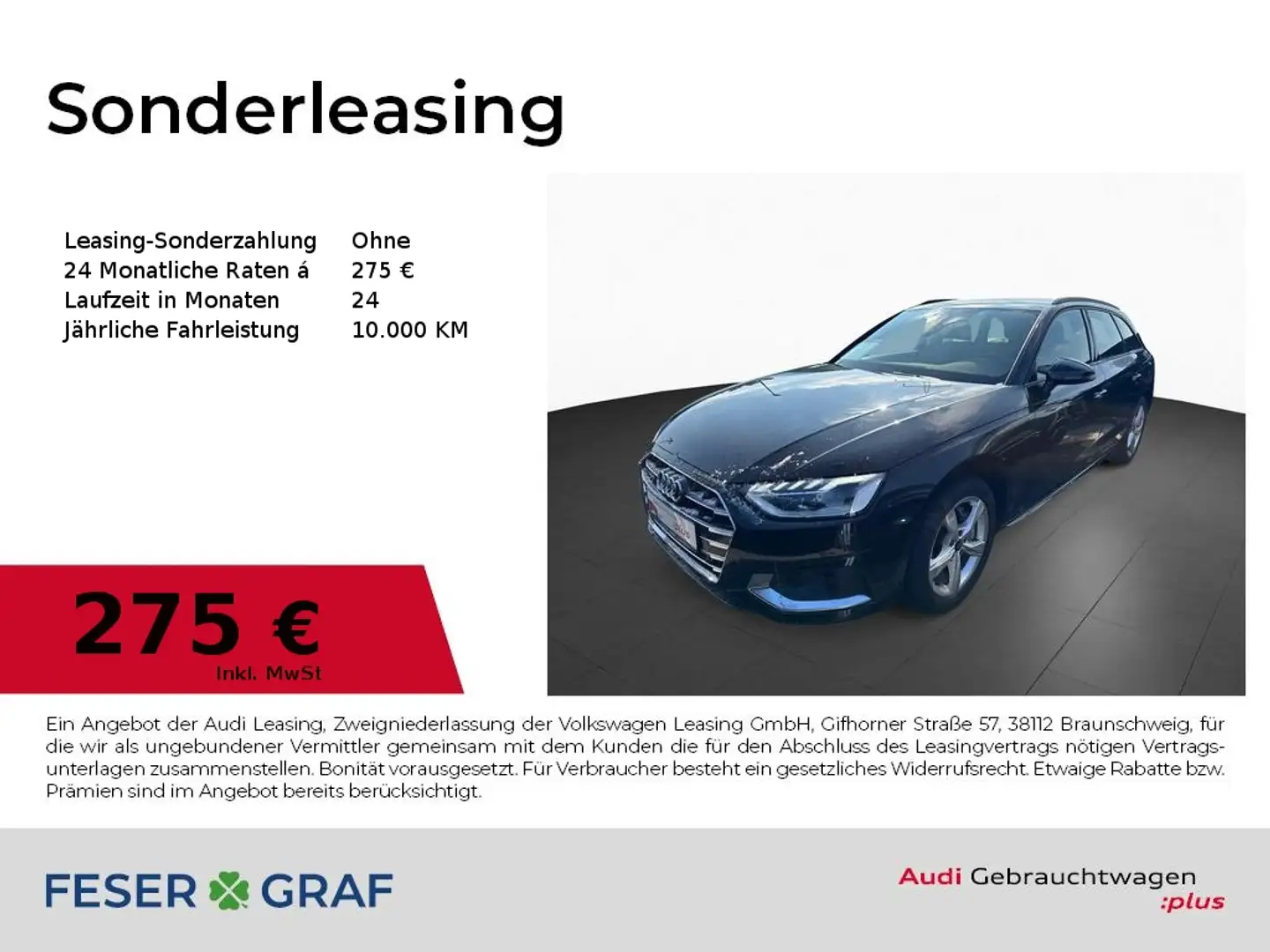 Audi A4 Av. 40 TFSI qu. - KAMERA - LED - NAVI - ACC Schwarz - 1