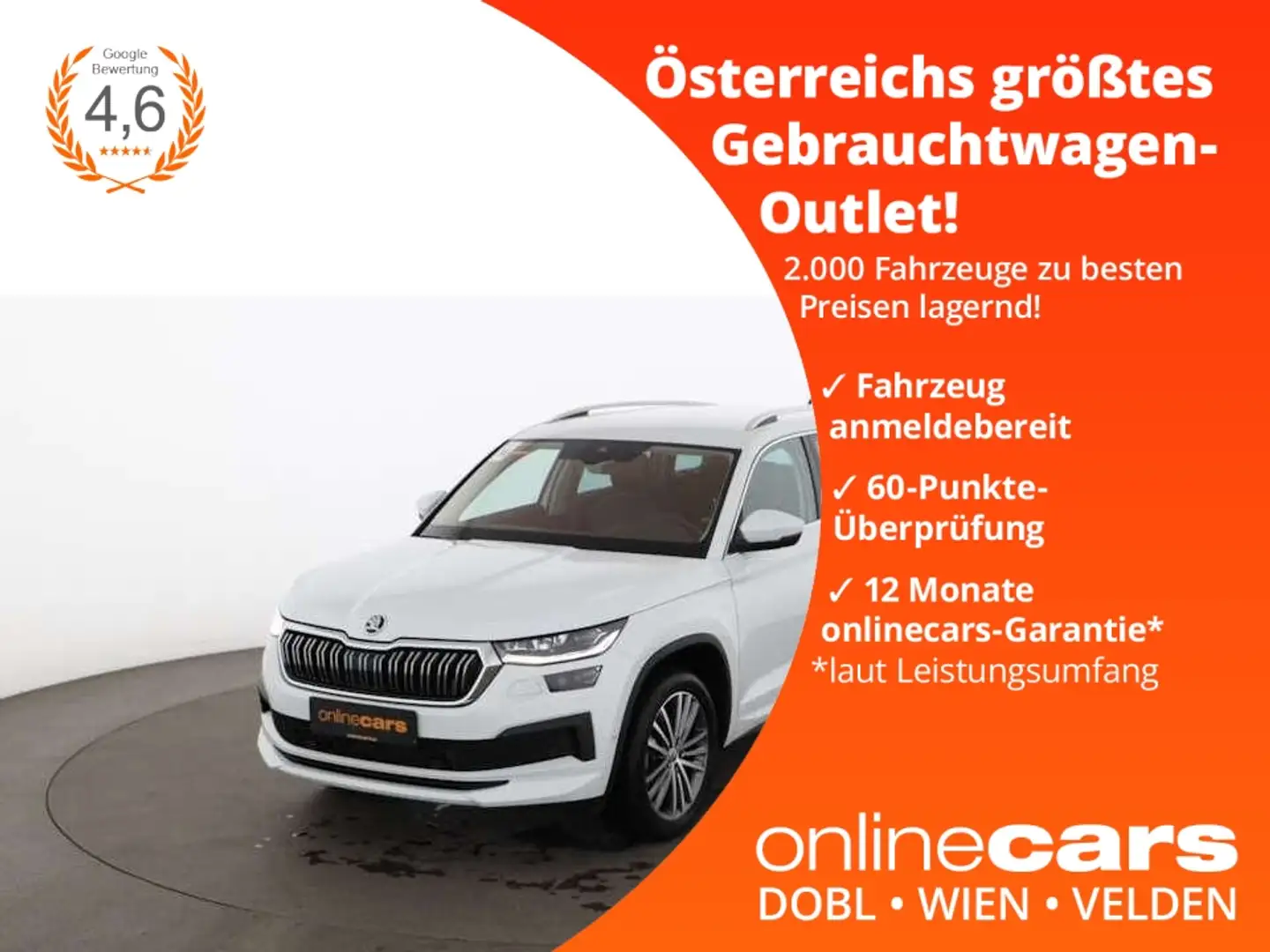 Skoda Kodiaq 2.0 TDI L&K 4x4 Aut MATRIX AHK 360-CAM NAV Weiß - 1