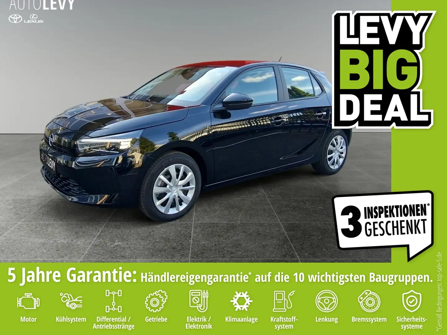 Opel Corsa F 1.2 Turbo +Automatik+LED+PDC+CarPlay+ Zwart - 1