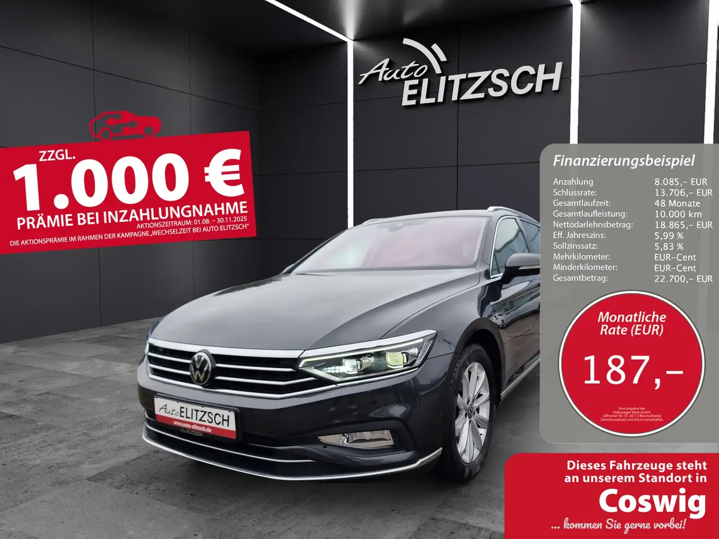 Volkswagen Passat Variant TSI Elegance DSG Matrix Navi AID ACC RFK SH Grau - 1