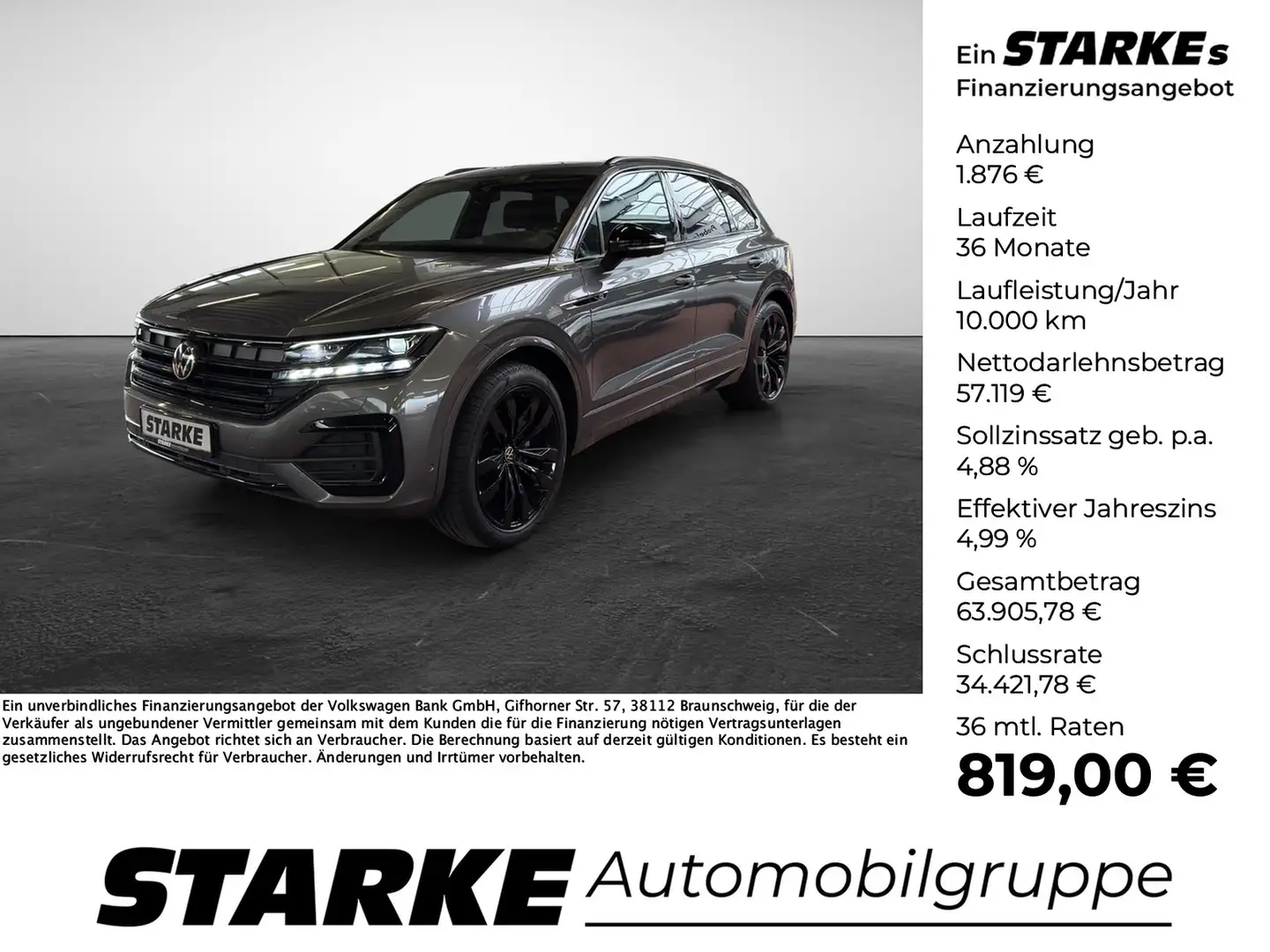 Volkswagen Touareg 3.0 TDI 4M R-Line Black Style Grau - 1