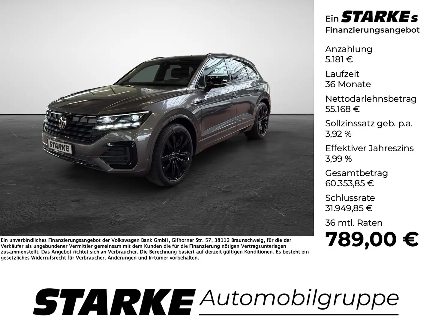 Volkswagen Touareg 3.0 TDI 4M R-Line Black Style Grau - 1