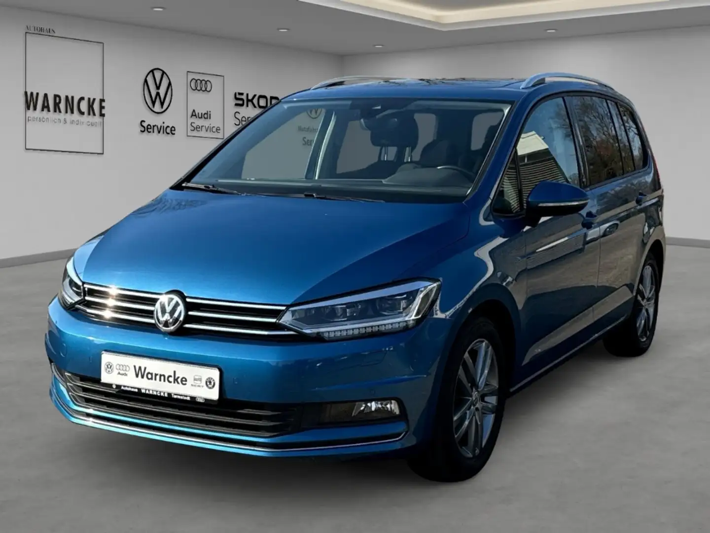 Volkswagen Touran 1.6 TDI Sound DSG AHK NAV ACC LED LM PANO Blau - 1