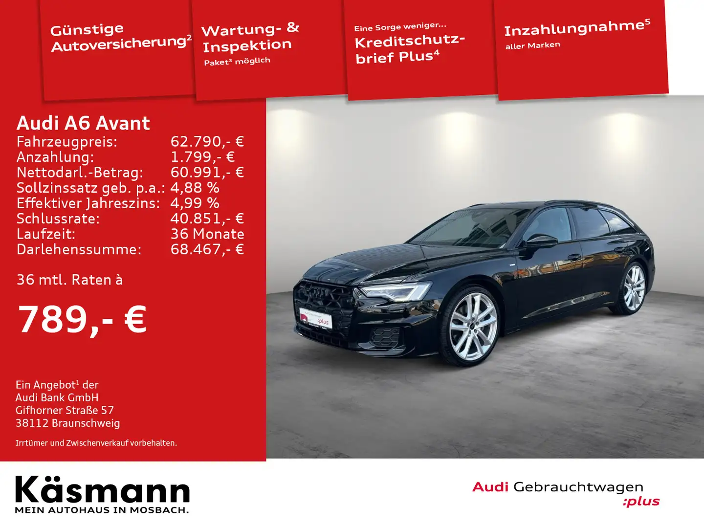 Audi A6 S line 50TDI qu 2xS line MATRIX 360° B& Schwarz - 1