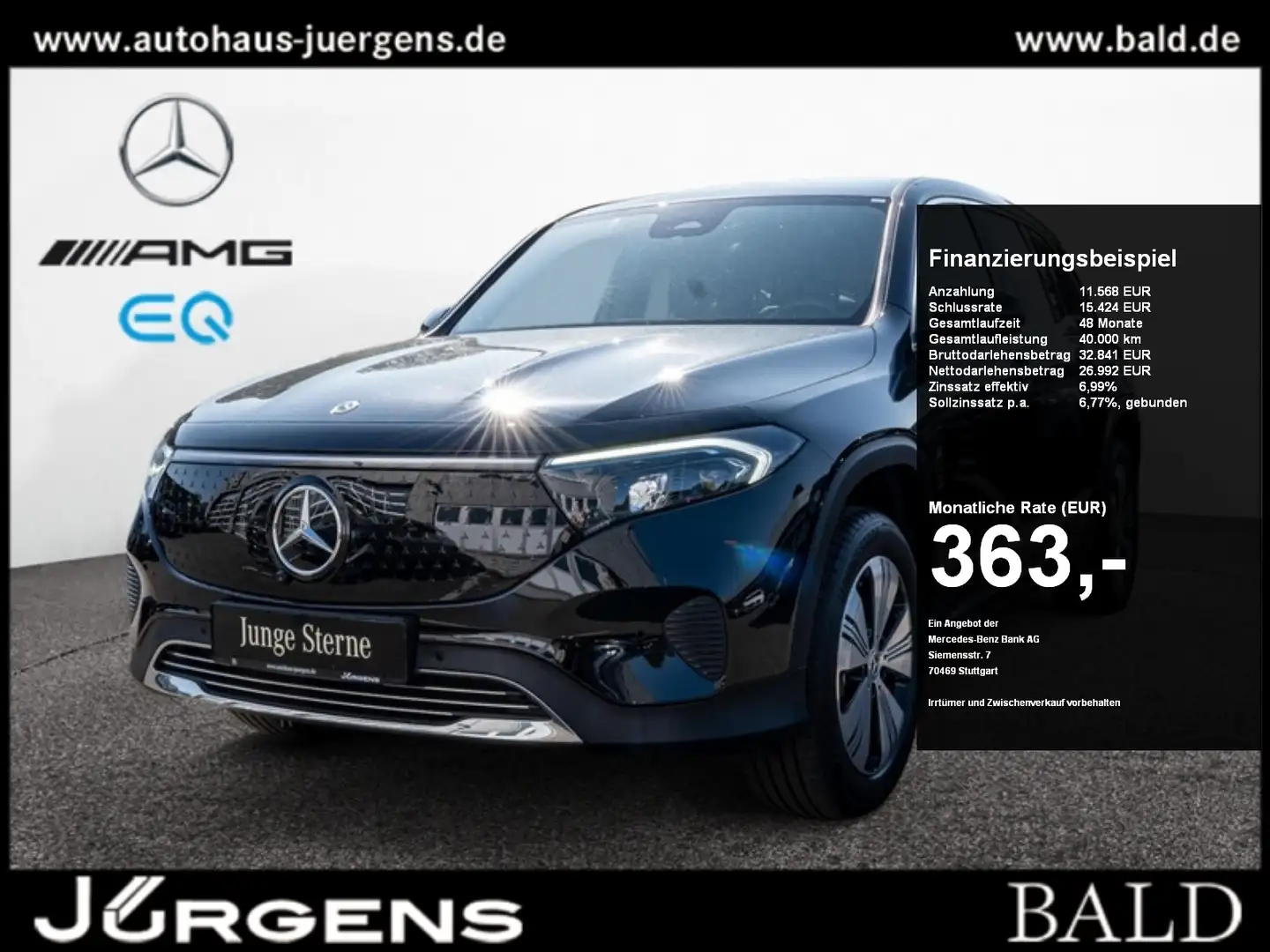 Mercedes-Benz EQB 300 4M Progressive/LED/360/Totw/7Sitzer/18' Negru - 1
