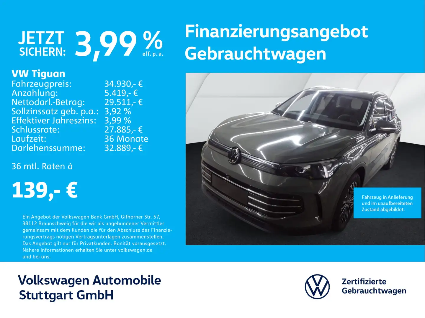 Volkswagen Tiguan 1.5 TSI Elegance DSG Navi AHK Kamera Grün - 1