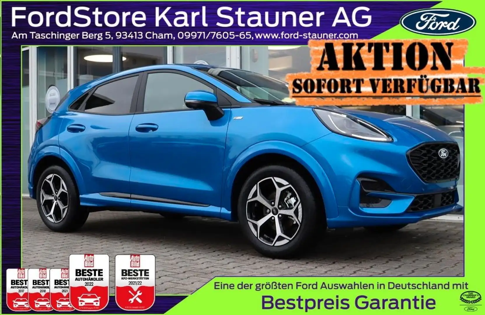 Ford Puma ST-Line 1.0 EcoBoost MHEV 4,99% FIN AHK Blau - 1