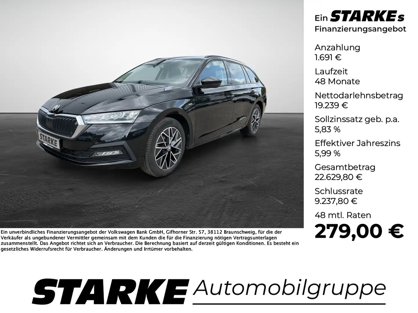 Skoda Octavia Combi 1.0 TSI Clever Schwarz - 1