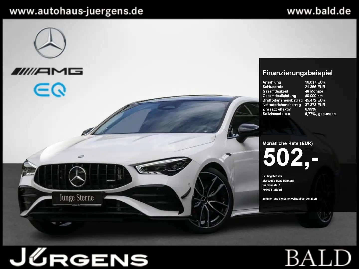 Mercedes-Benz CLA 35 AMG 4M Aero+/Pano/Burm/Night II/MBeam/19" Weiß - 1