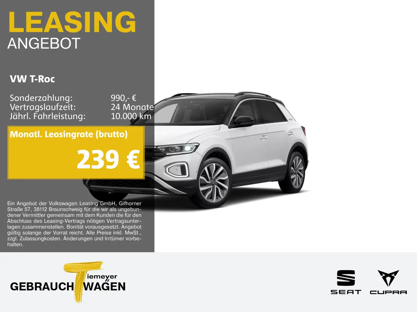 Volkswagen T-Roc 2.0 TDI DSG GOAL+ LM18 ASSIST AHK KAMERA Weiß - 1