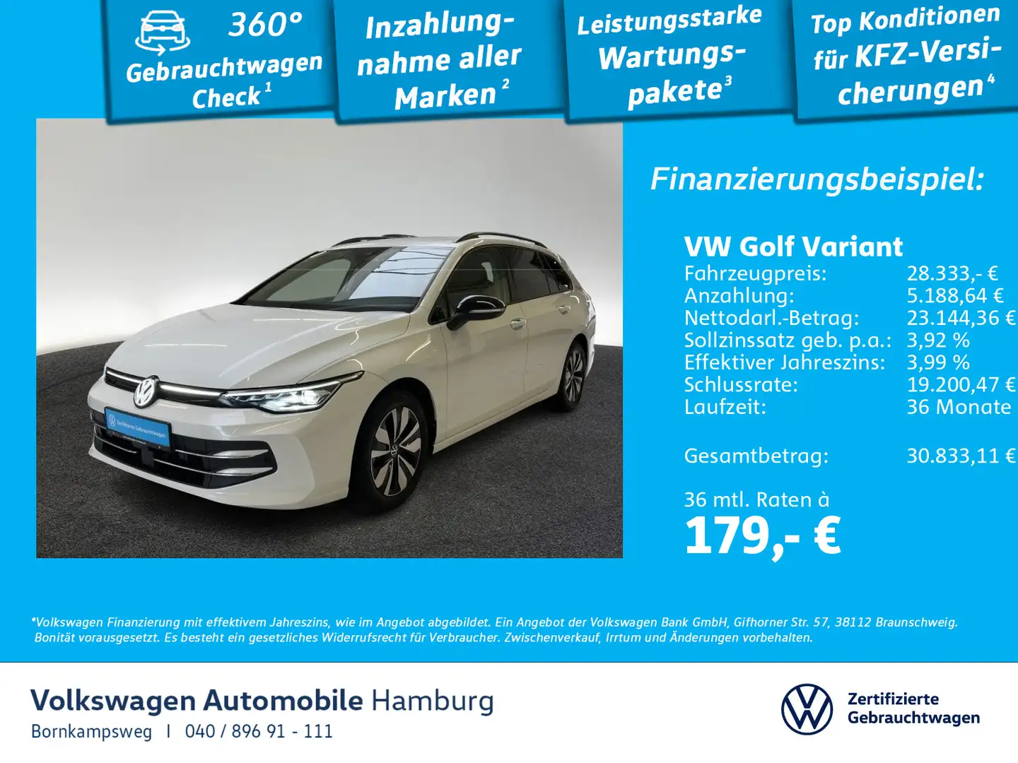 Volkswagen Golf Variant Golf VIII Variant 1.5 eTSI Goal DSG AHK LED Navi Weiß - 1