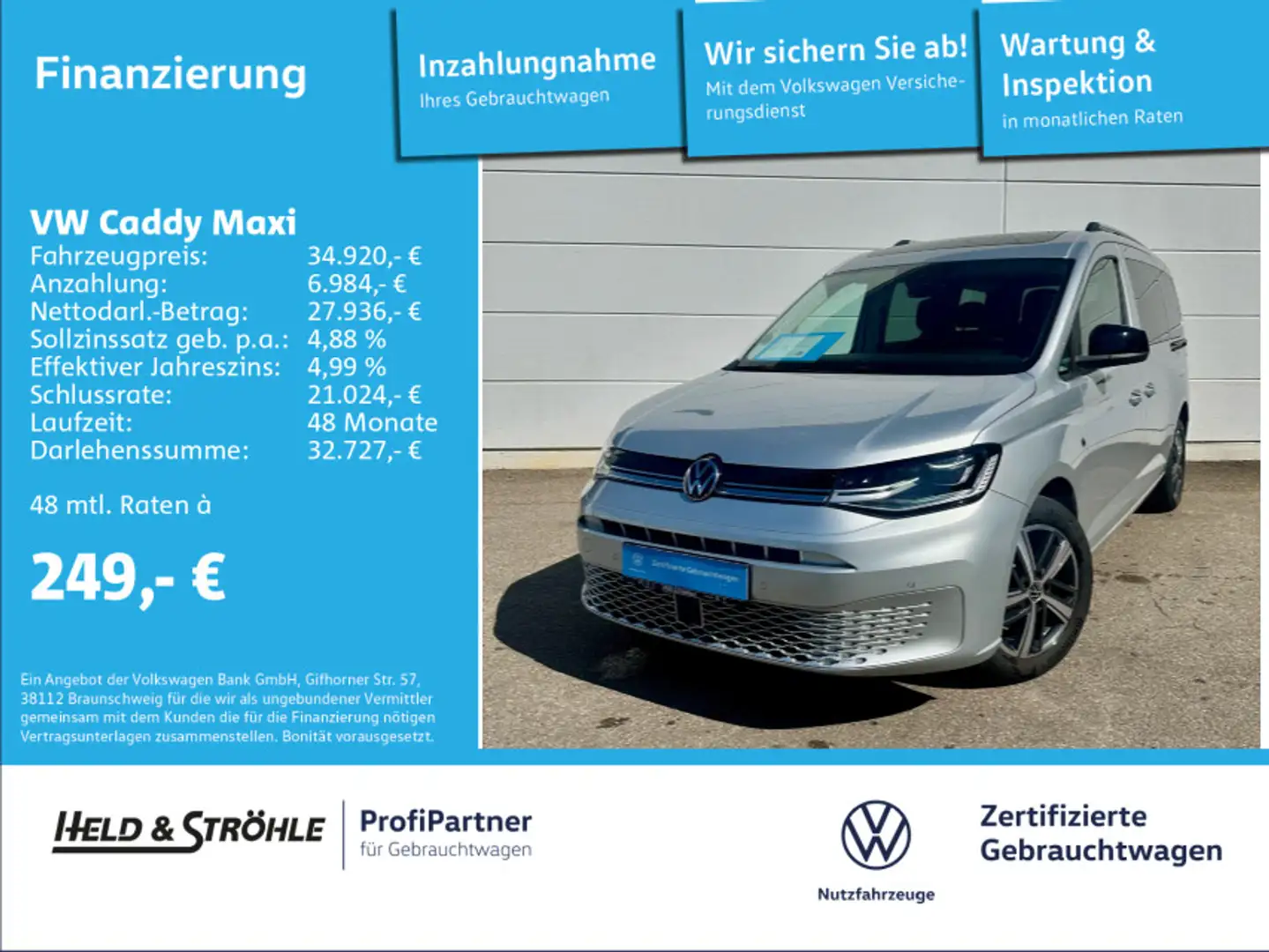 Volkswagen Caddy Life 1.5 TSI DSG 7S LED PANO 17" ACC Zilver - 1