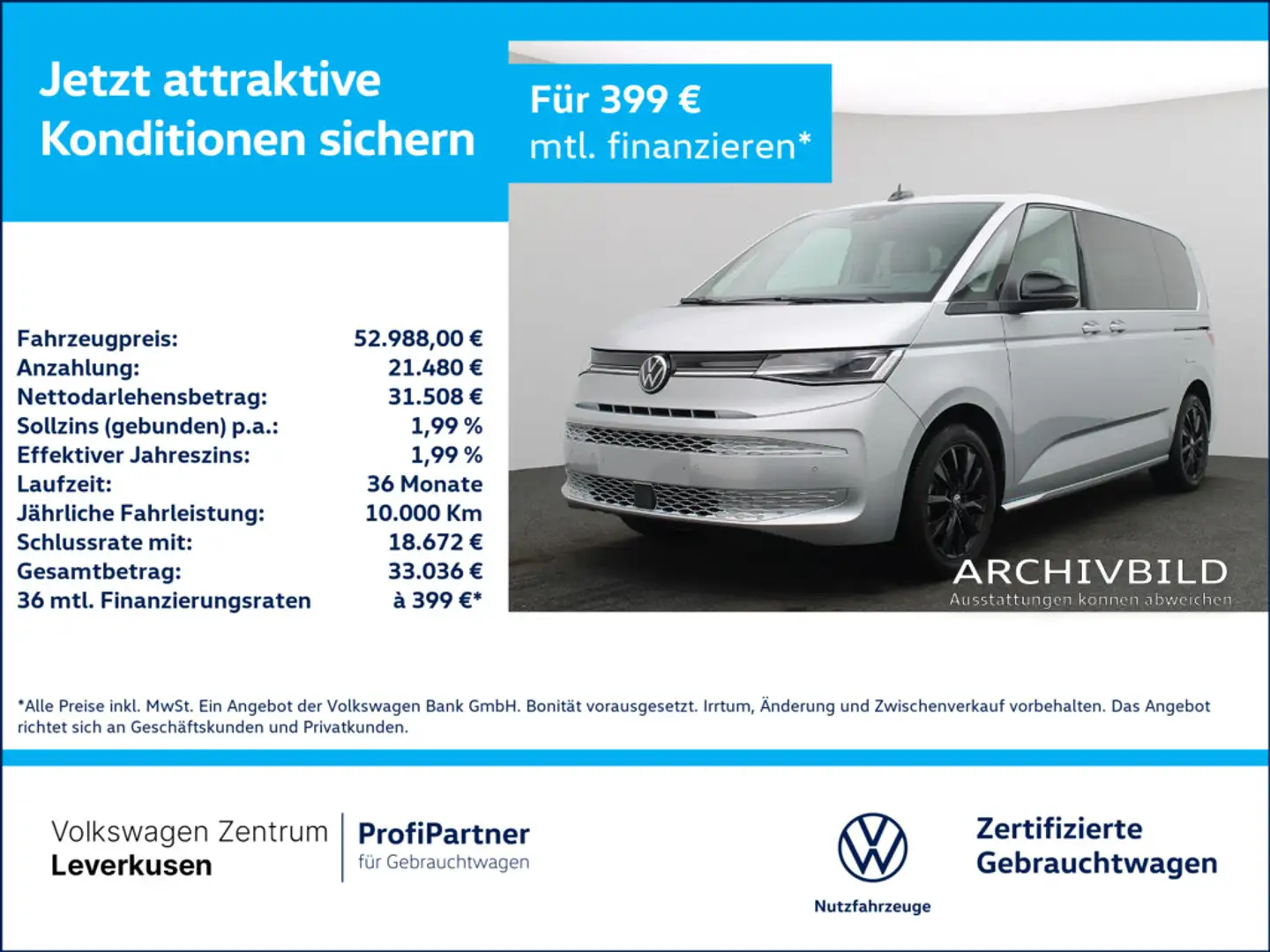 Volkswagen T7 Multivan Life ZUHEIZER MATRIX NAVI VIRT Schwarz - 1