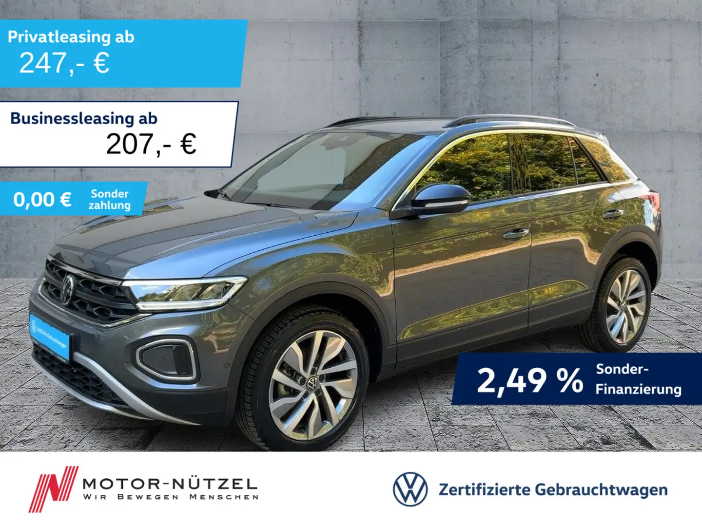 Volkswagen T-Roc 1.0 TSI GOAL 5JG+LED+NAVI+AHK+ACC+SHZ+18Z. Gris - 1