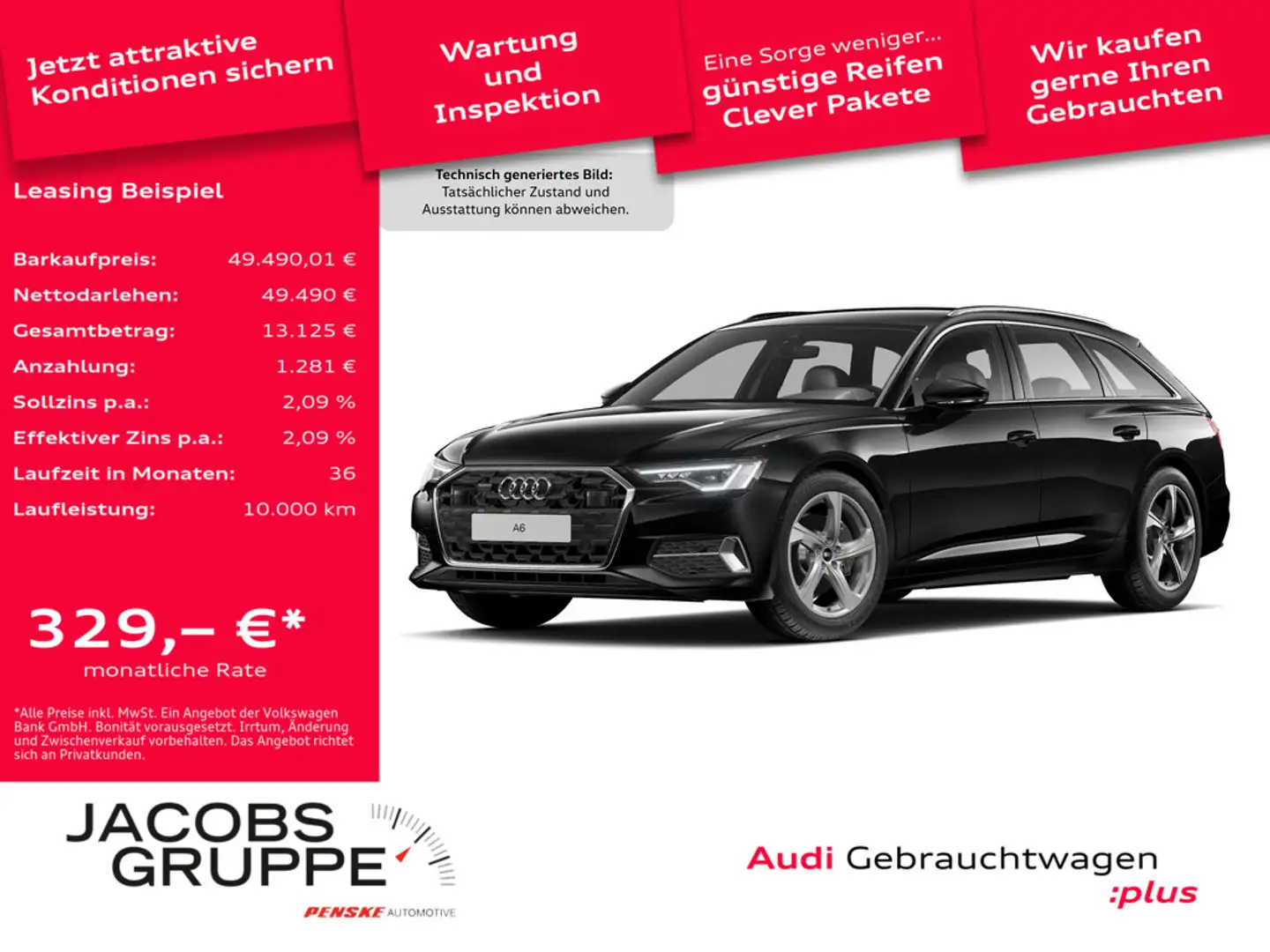 Audi A6 Avant 45 TFSI quattro advanced ACC*Matrix*AHK*RFK Schwarz - 1