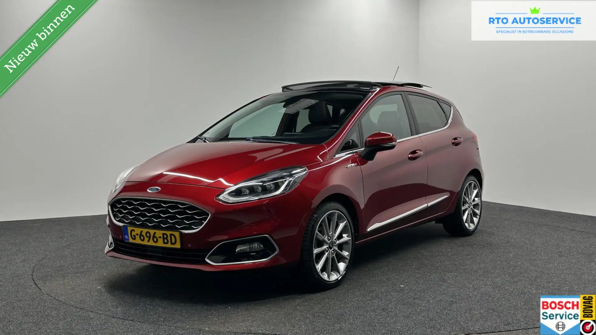 Ford Fiesta 1.0 EcoBoost Vignale PANO LM CAMERA LEER ECC CRUIS Rood - 1