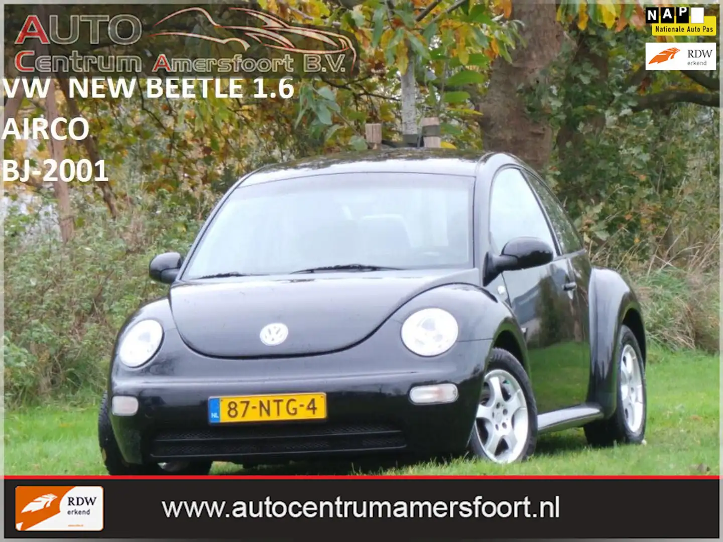 Volkswagen New Beetle 1.6 ( AIRCO + INRUIL MOGELIJK ) Zwart - 1