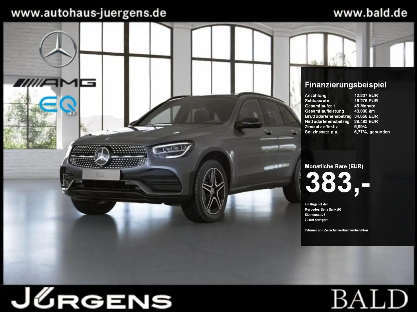 Mercedes-Benz GLC 300 de 4M AMG-Sport/Pano/AHK/LED/Distro/EASY Сірий - 1