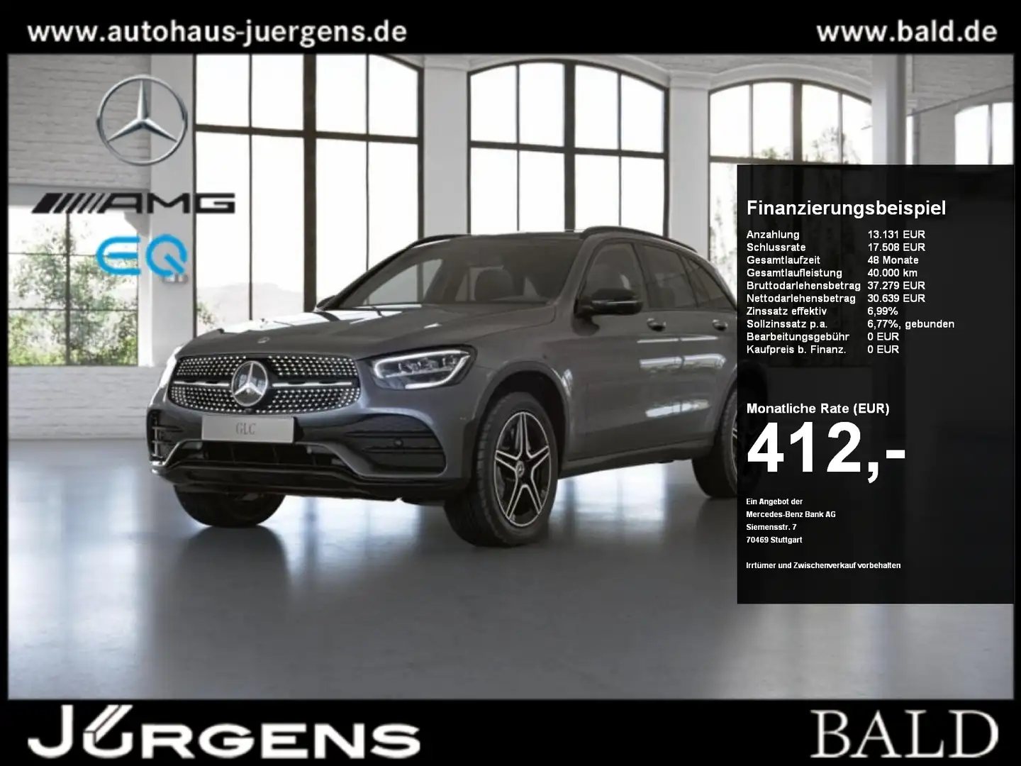 Mercedes-Benz GLC 300 de 4M AMG-Sport/Pano/AHK/LED/Distro/EASY Grijs - 1