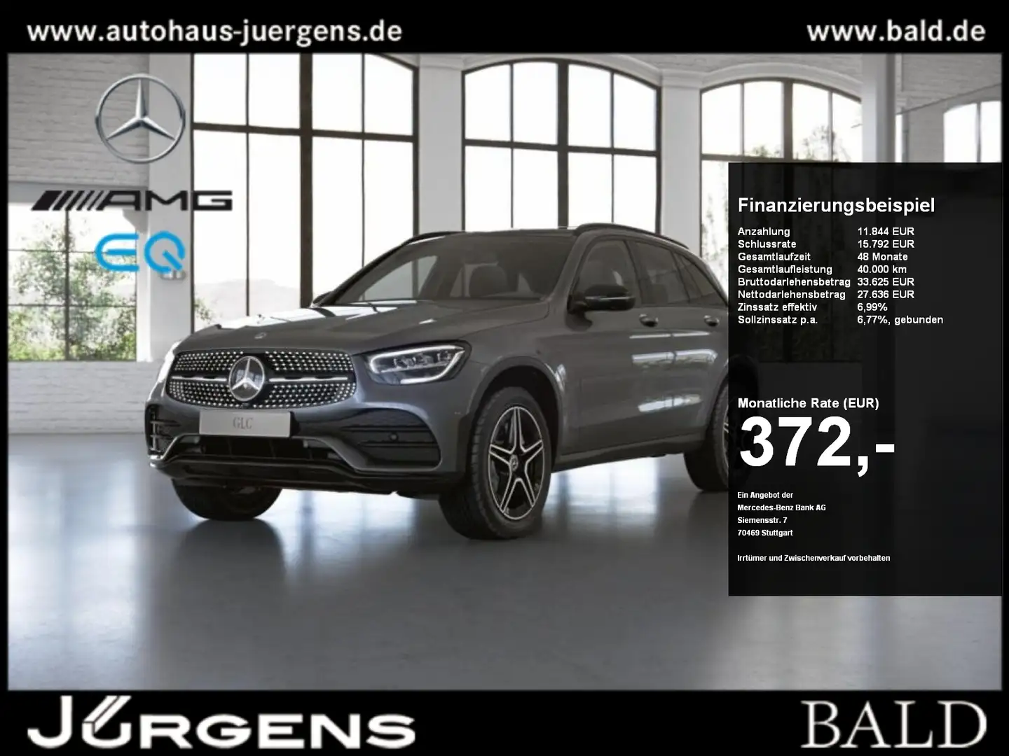 Mercedes-Benz GLC 300 de 4M AMG-Sport/Pano/AHK/LED/Distro/EASY Grijs - 1