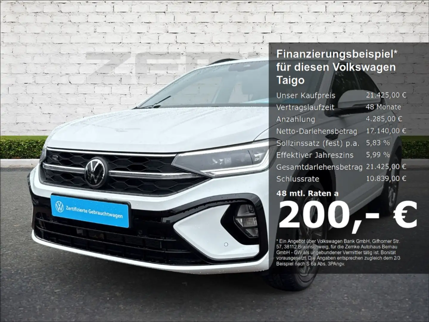 Volkswagen Taigo 1.0 TSI R-Line Sportpaket AHK-abnehmbar Navi Digit Alb - 1