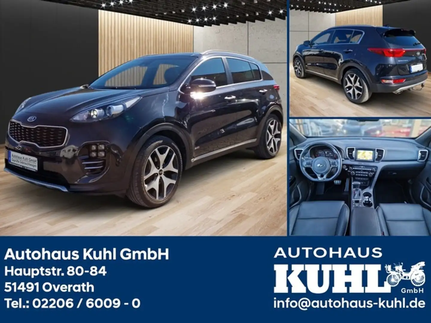 Kia Sportage GT Line DCT+4WD+AHK 1600 kg +1Hand+Leder+PD+Navi Černá - 1