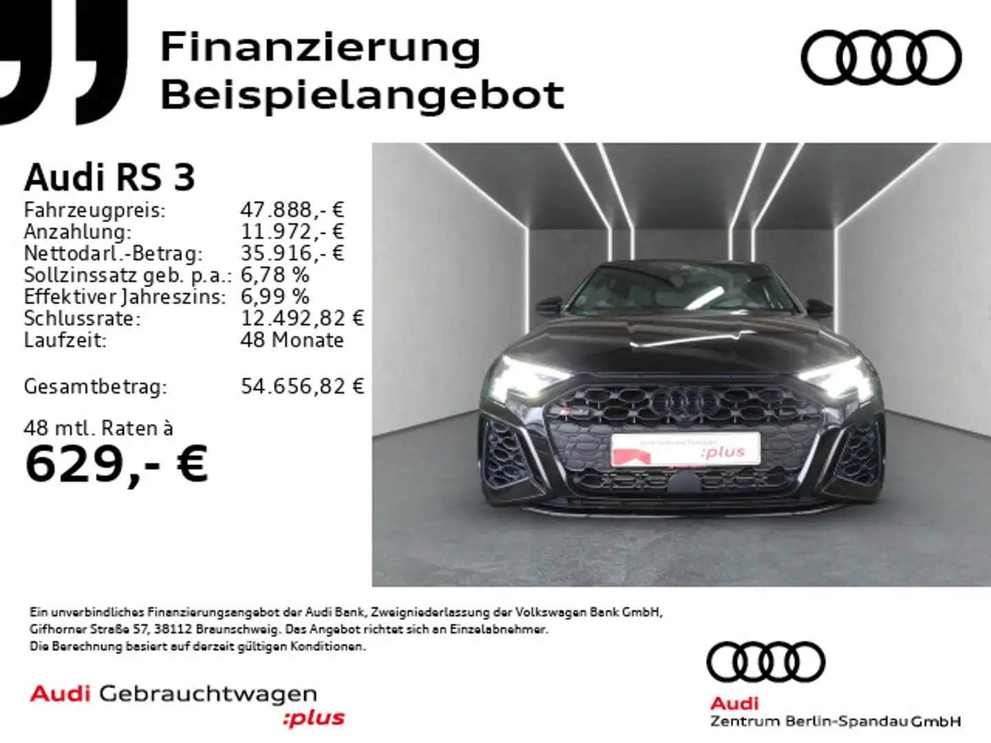 Audi RS3 RS3 Lim. *PANO*MATRIX*RS-AGA*B&O*NAV+*ACC*R-CAM* Schwarz - 1