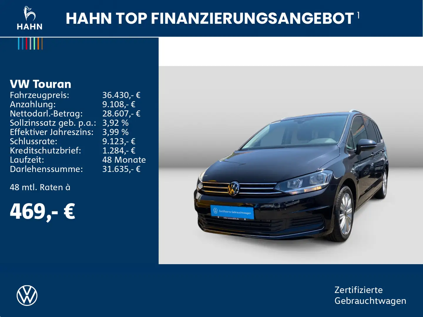 Volkswagen Touran 1.5TSI Move 7-SITZE STANDH NAVI Kamera Schwarz - 2