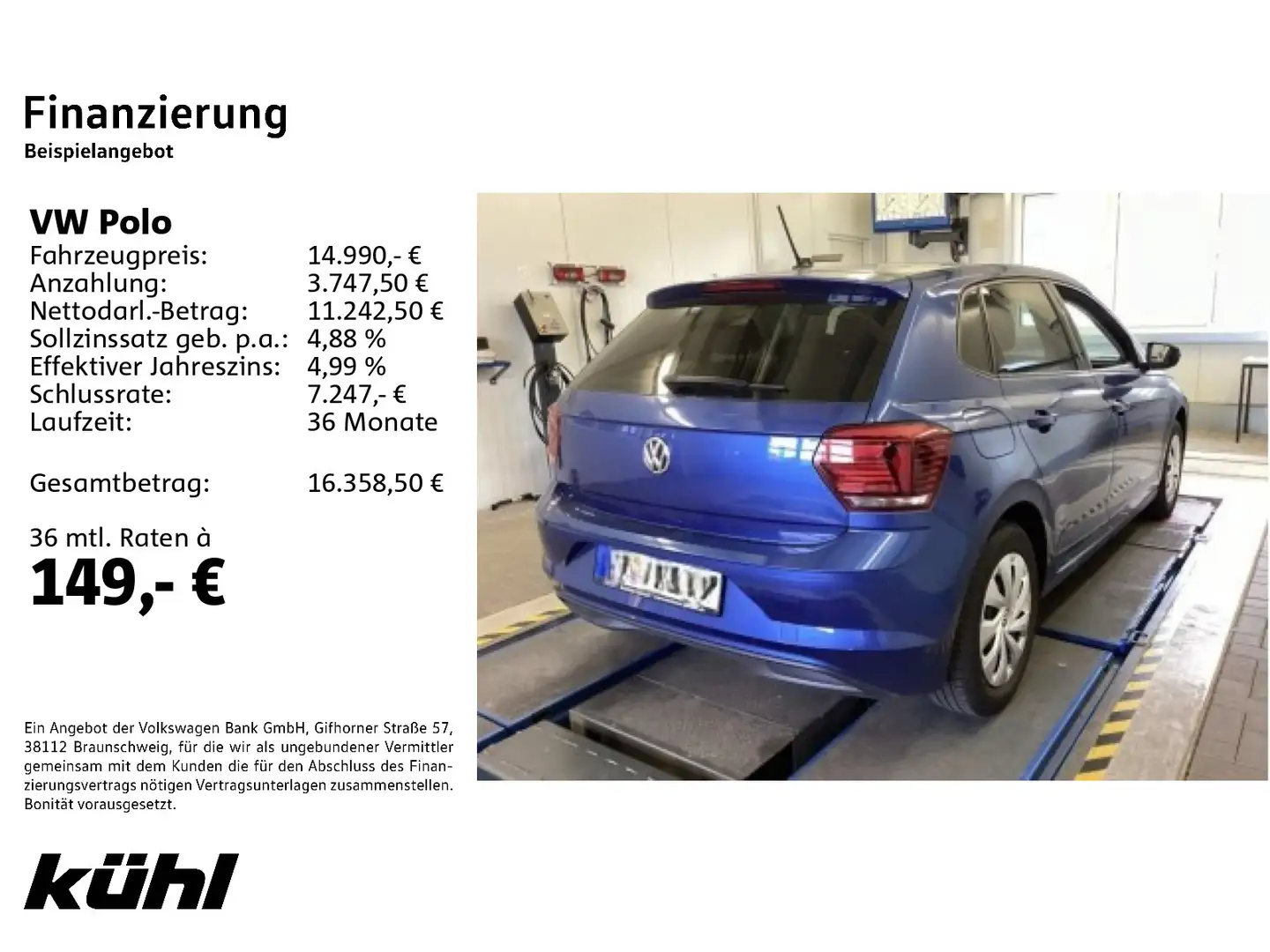 Volkswagen Polo 6 VI 1.6 TDI Comfortline Kamera/AHK Blau - 2