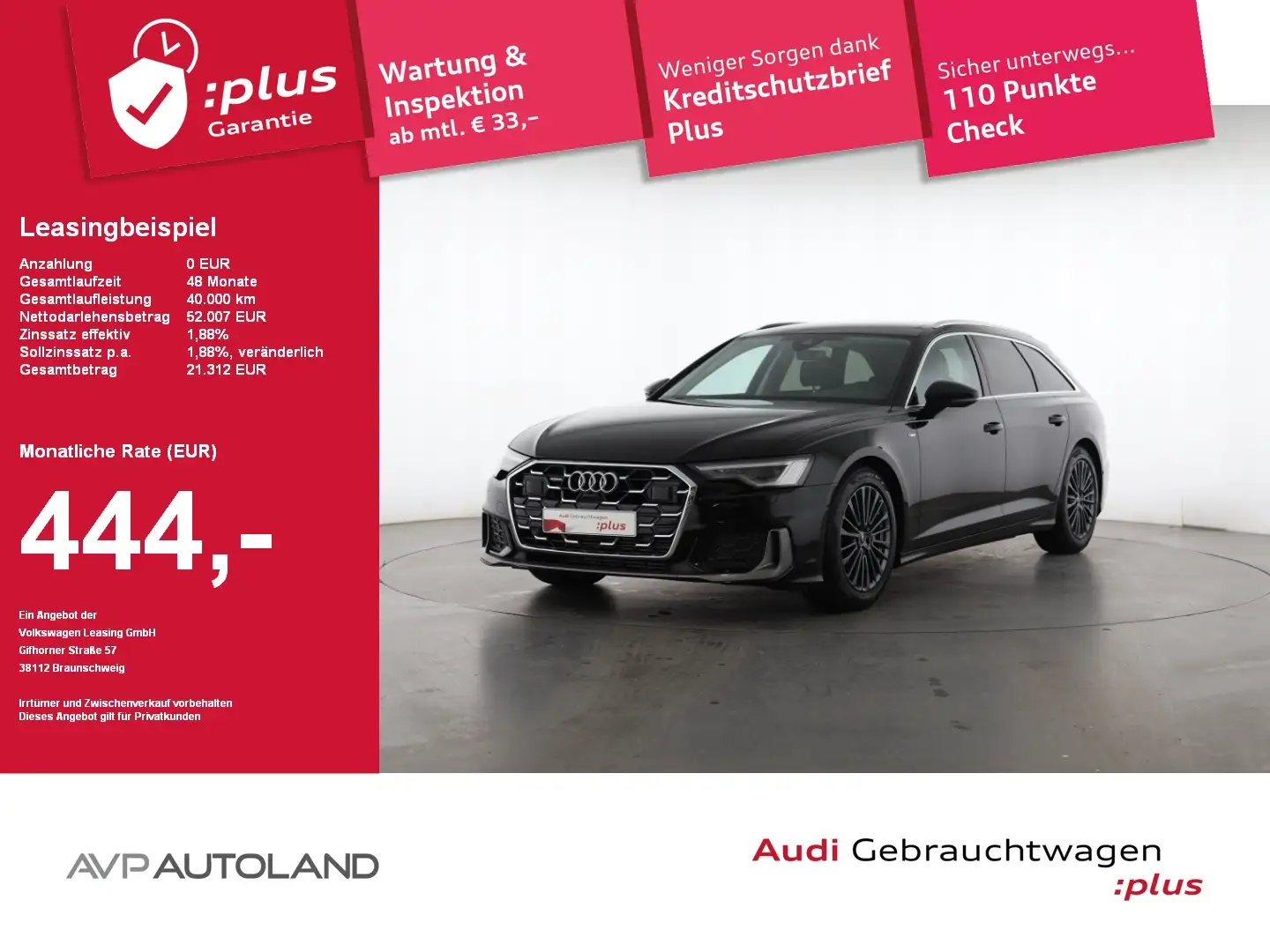 Audi A6 Avant 45 TFSI quattro S tronic design S line Schwarz - 1