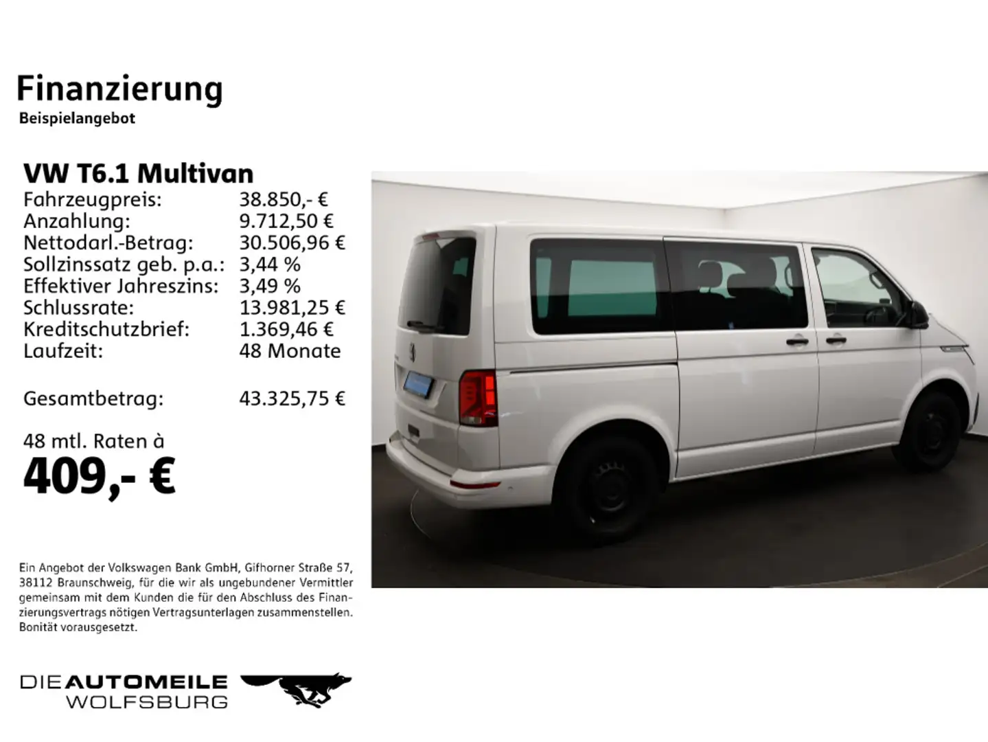 Volkswagen T6.1 Multivan KR 2.0 TDI DSG Navi/7.Sitze Weiß - 2