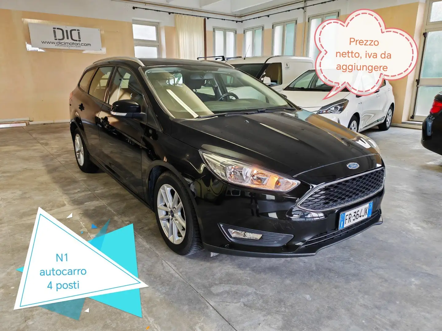 Ford Focus SW 1.5 tdci 120cv AUTOCARRO N1 4 posti netto unipr Noir - 1