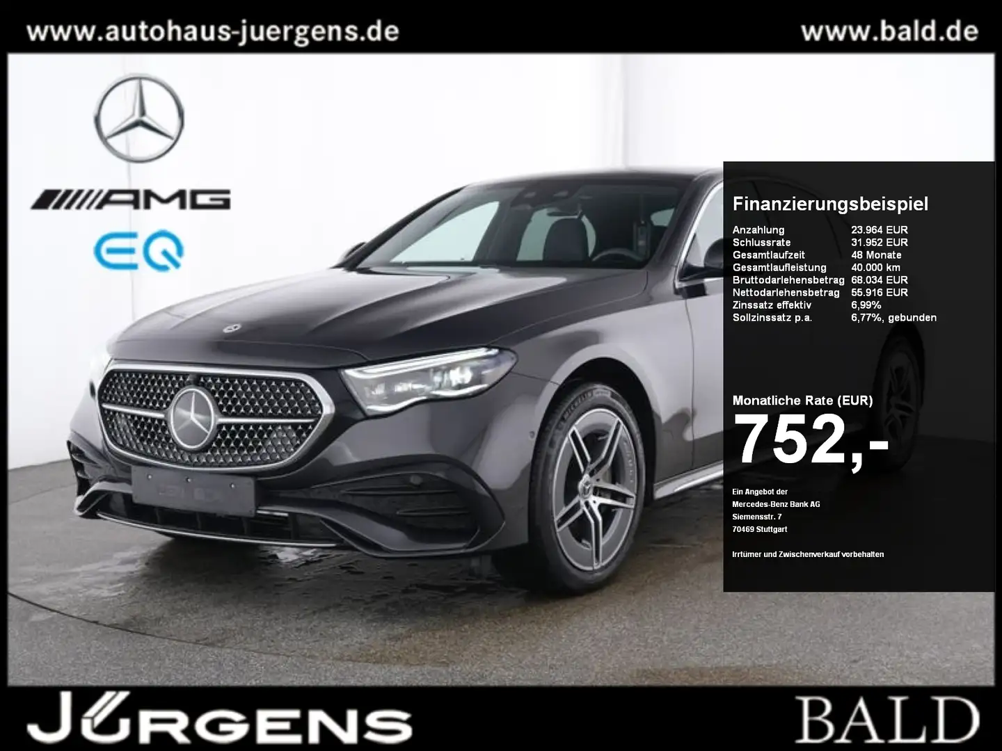 Mercedes-Benz E 450 d 4M AMG-Sport/Technik/Pano/Distr/Stdhzg Grau - 1