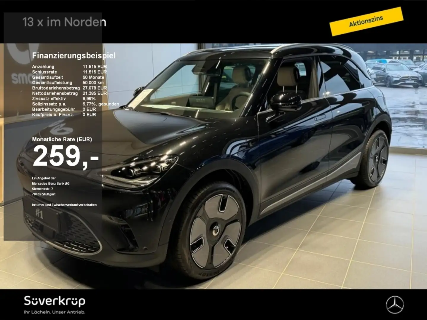 smart #1 Premium +PANO 360 22KW DISTR SPUR SHZ MEMO Schwarz - 1