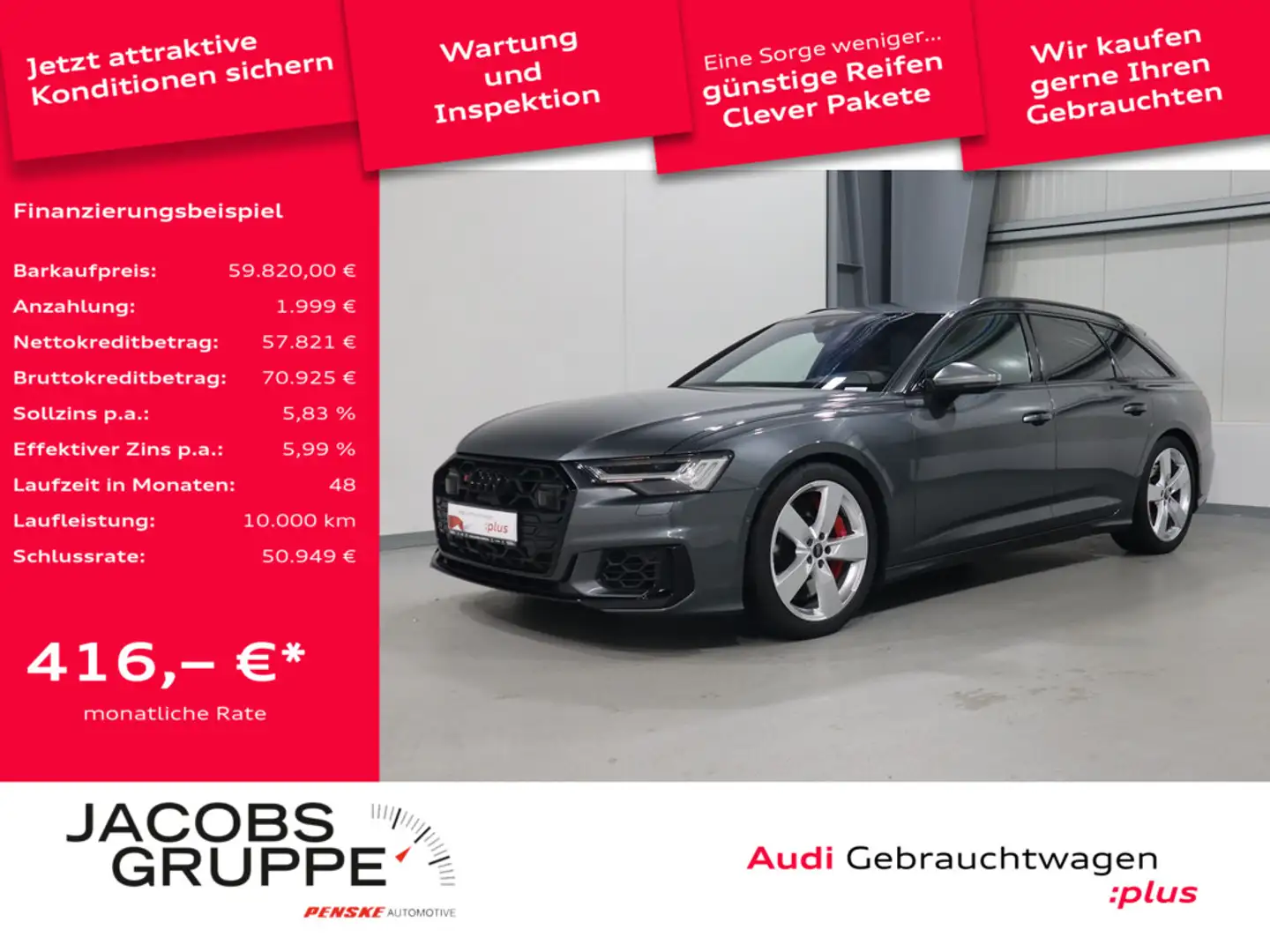 Audi S6 Avant 3.0 TDI quattro*UPE109*B&O*Matrix*TopView * Grau - 1