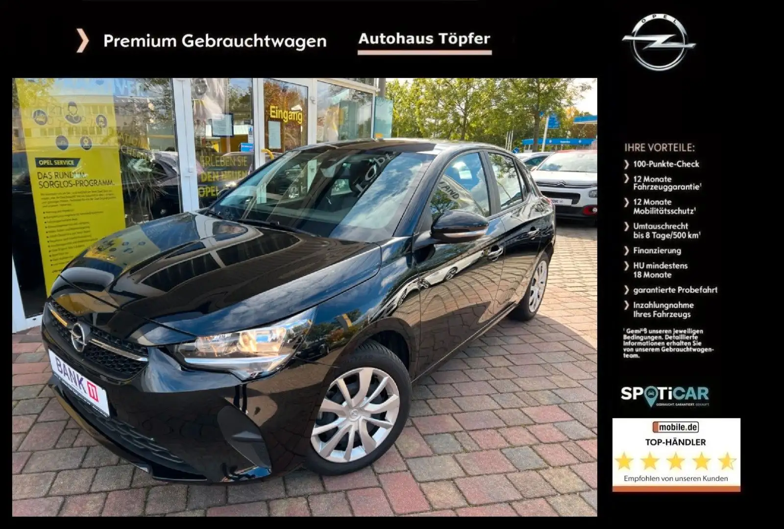 Opel Corsa F 1.2T 101 PS ** Edition aus 1-Hand ** Schwarz - 1
