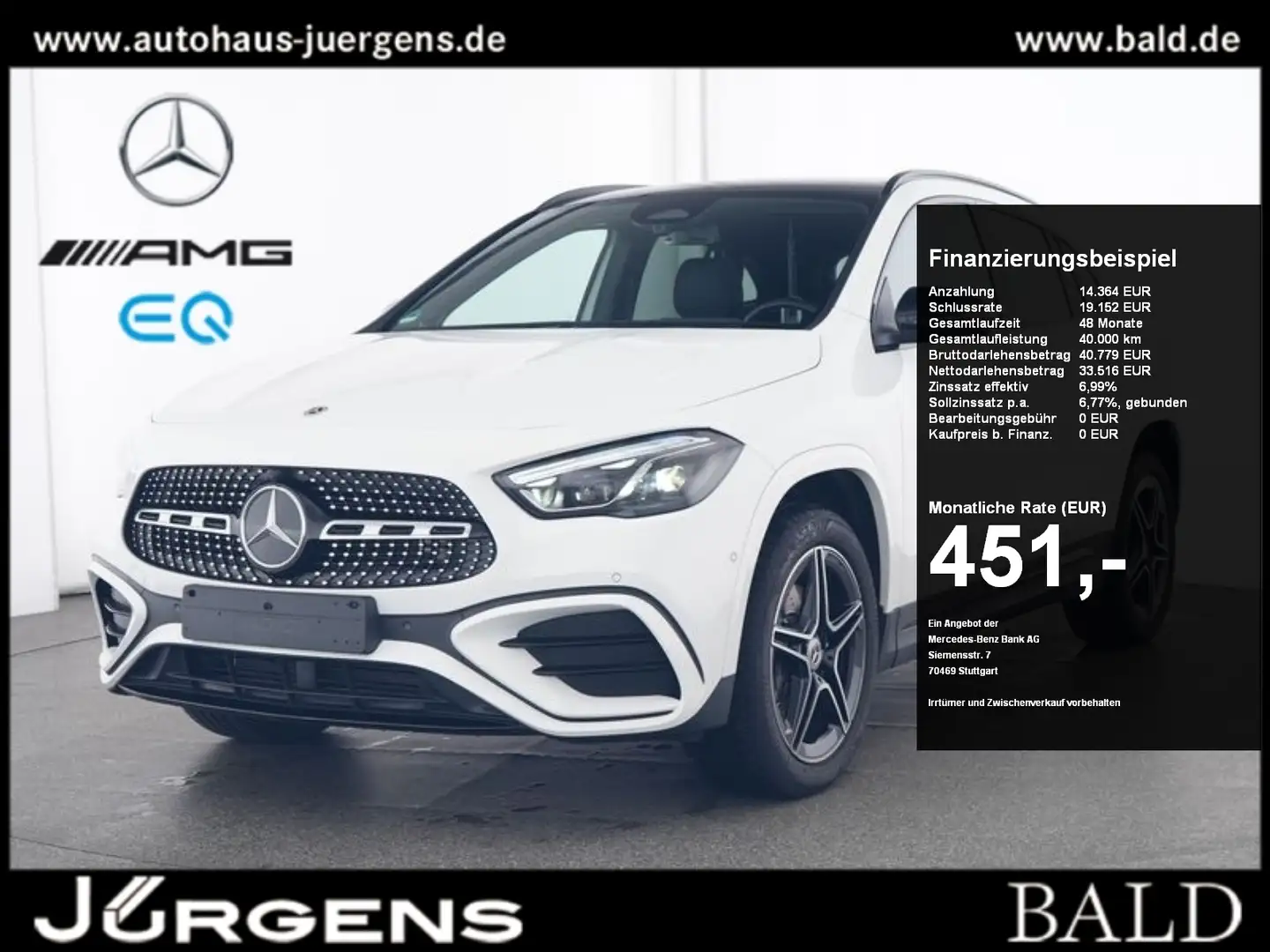 Mercedes-Benz GLA 250 e AMG-Sport/360/Pano/Burm/Night/Memo/19" Weiß - 1