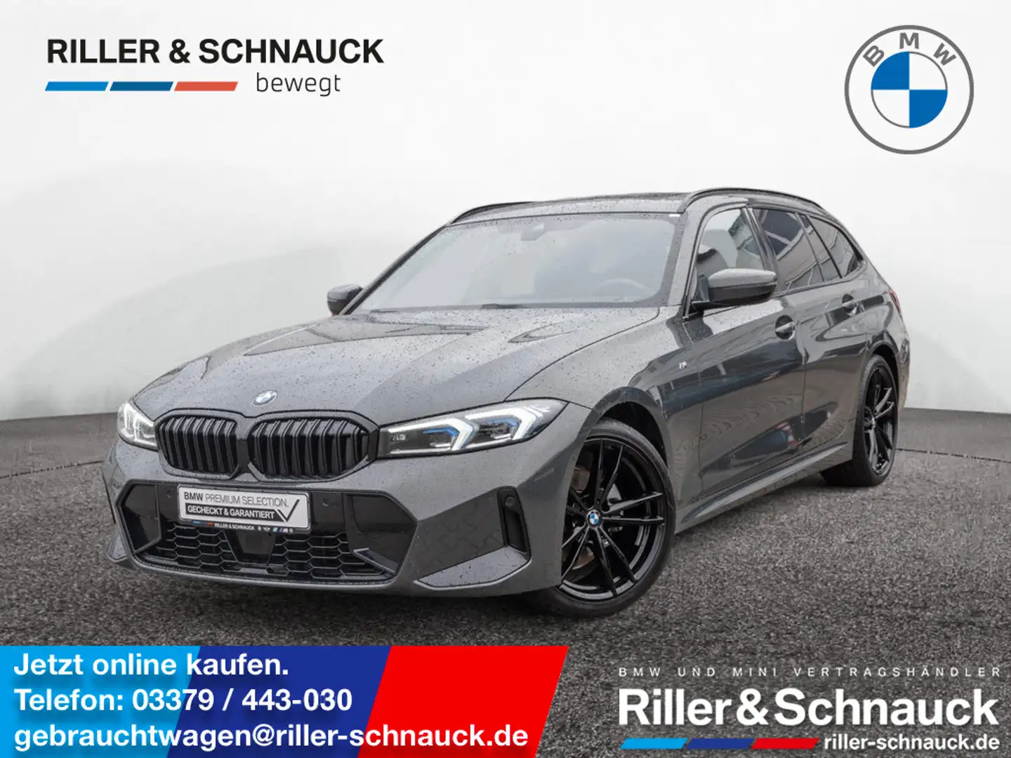 BMW 320 d Touring xDrive M-Sport HUD STANDHZ PANO Gris - 1