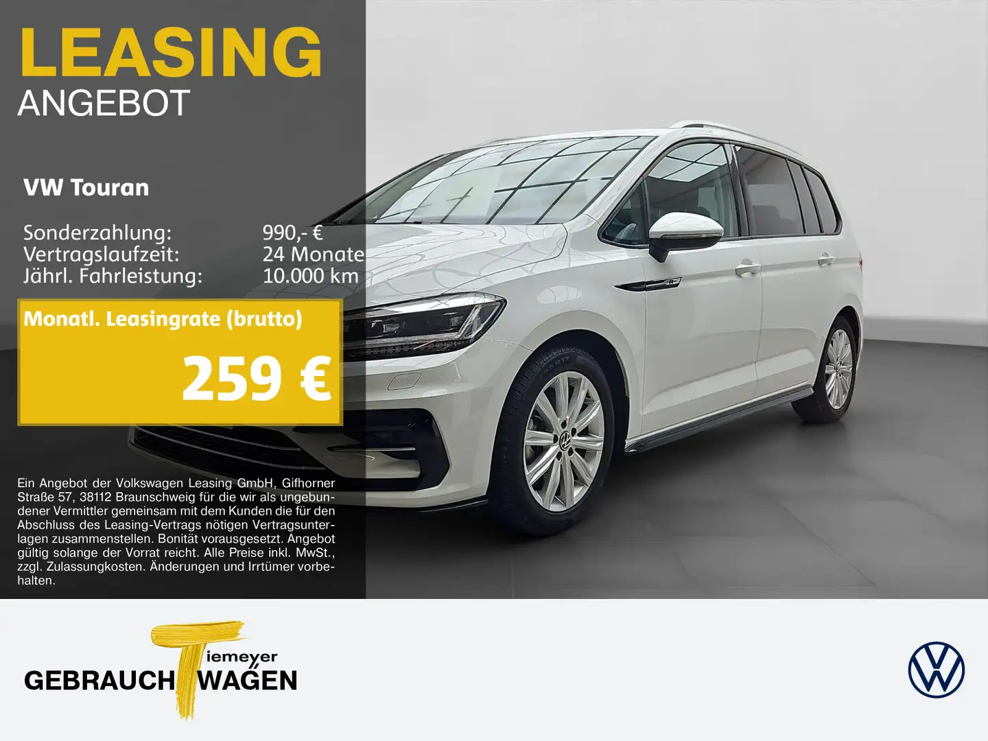 Volkswagen Touran 1.5 TSI DSG R-LINE LED DCC KAMERA IQ.DRIV Weiß - 1